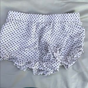 black and white polkadot shorts